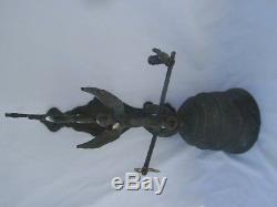 Rare Ancient Monastery Bell In Solid Bronze (complete No Cracks)