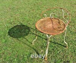 Rare And Former Stool / Metal Garden Chair. Period 1900