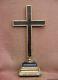 Rare And Large Napoleon Iii Crucifix In Lacquered Wood And Golden Stuccoes To Restore