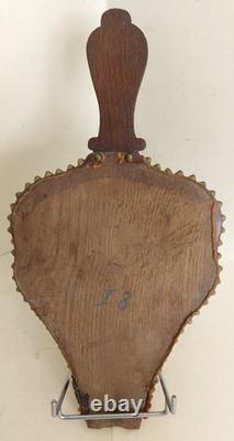 Rare Antique Fireplace Bellows in Carved Wood, Black Forest, Woodcock
