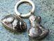 Rare Antique Silver Rattle With Rabbit And Dog Ring