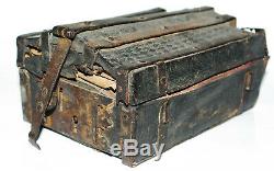 Rare Box Of Messenger Wood Iron Leather Manuscripted Lock High Time Late Xvth