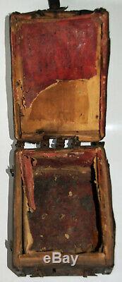 Rare Box Of Messenger Wood Iron Leather Manuscripted Lock High Time Late Xvth