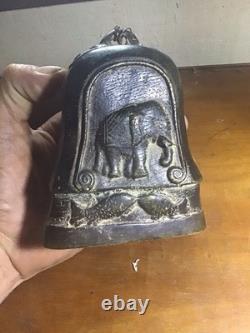 Rare Burmese Bronze Elephant Bell, 19th Century