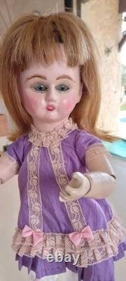 Rare Charming Very Old Doll Wooden Body 10 Joints