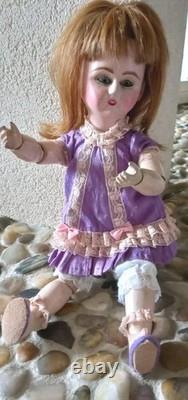 Rare Charming Very Old Doll Wooden Body 10 Joints