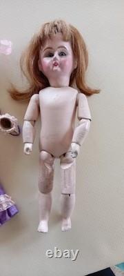 Rare Charming Very Old Doll Wooden Body 10 Joints