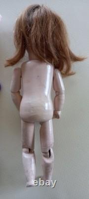 Rare Charming Very Old Doll Wooden Body 10 Joints