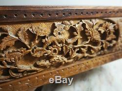 Rare Chinese Qing Huanghuali Wooden Wooden Box Carved Trunk Sculpture