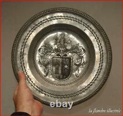 Rare Dish Engraved In Tin Of Lyon Humbert Metra Delion
