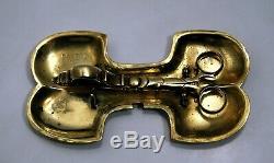 Rare Eighteenth Brass Tongs Punch R Crowned 1745 1749 South Of France
