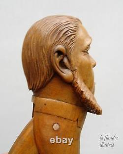 Rare Figurative Nut Break Sculpted From A Bearded Political Character Nutcracker