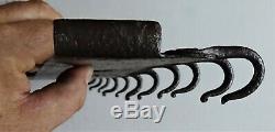 Rare Flanders Archelle Large Wrought Iron Hooks To Eleven Dated 1800