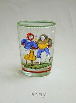 Rare Gobelet X5 Of The 17th/18th Century In Verre Emaille, Alsace, Boheme, Suisse Fluhli