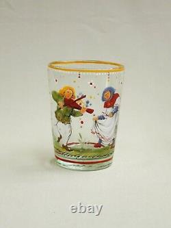 Rare Gobelet X5 Of The 17th/18th Century In Verre Emaille, Alsace, Boheme, Suisse Fluhli