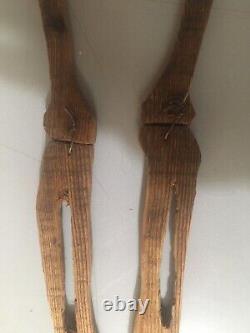 Rare Large Wooden Pine Skeleton Curiosity Object Folk Art 1960