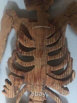 Rare Large Wooden Pine Skeleton Curiosity Popular Art Object from the 1960s