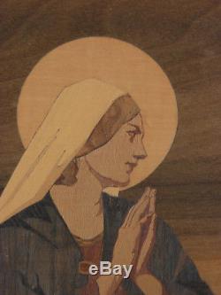 Rare Marquetry Of Saint Odile 1942 Paul Spindler Excellent Condition