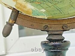 Rare Old Metric Globe In Wood 19th Napoleon III