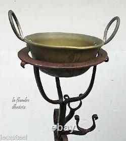 Rare Pair Of Wrought Iron Mooring And Its Chimney Chenet Sausages
