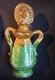 Rare Pichet Chevrette Glazed Earthenware With Anthropomorphic Decoration, Pays D'auge 1850
