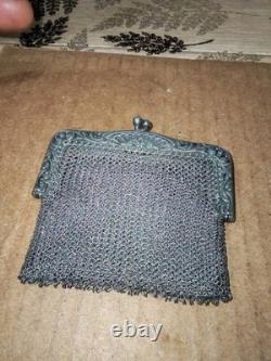 Rare Sterling Silver Coin Purse with Boar Hallmark, Double Closure, Rare
