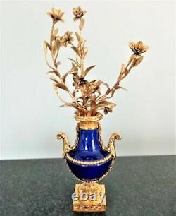 Rare Tres Vase Original Bronze And Porcelain Colbat Marie Antoinette Signe