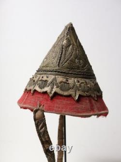 Rare Wedding Set: Headdress, Sebbat, and Silver Belt, Algerian Jewish 19th Century