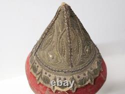 Rare Wedding Set: Headdress, Sebbat, and Silver Belt, Algerian Jewish 19th Century