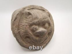 Rare and antique round-end roof tile called Wadang in terracotta (China)