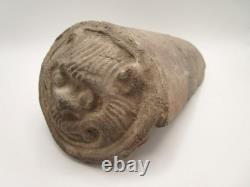 Rare and antique round-end roof tile called Wadang in terracotta (China)