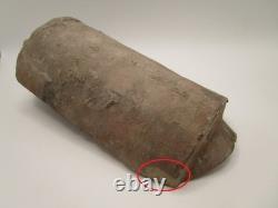 Rare and antique round-end roof tile called Wadang in terracotta (China)