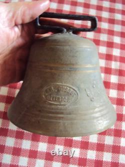 Rare antique cow bell ALB GUSSET UETENDORF SWITZERLAND Cow Brass Bell collection