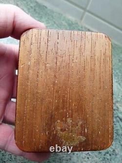Rare antique pocket watch carrying case with inlays