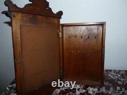 Rare cabinet box for hanging keys oil painting 19th century