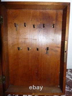 Rare cabinet box for hanging keys oil painting 19th century