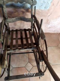 Rare child handcart wooden pushcart folk art