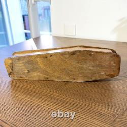 Rare engraved piggy bank, trench art in wood WW1 coffin shape