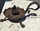 Rare Forged-iron Cave Rat Candle Holder, 19th Century, Beautiful Workmanship, Metalwork