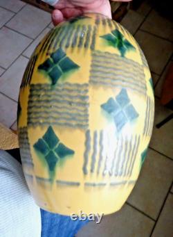 Rare large ovoid vase from Soufflenheim Alsace Savoie, glazed earth, Sispa Nicole