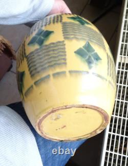 Rare large ovoid vase from Soufflenheim Alsace Savoie, glazed earth, Sispa Nicole