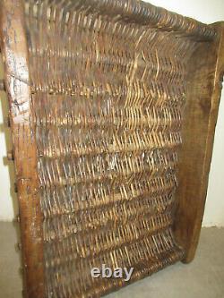 Rectangular Tray Wood And Wicker Art Popular Cantal
