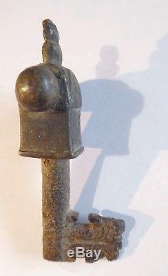 Roman Key With Rotation, 2nd Century, With Bronze Head, 7cm