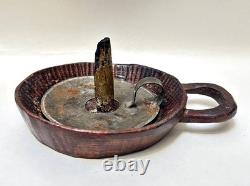Rustic Carved Wooden Candle Holder
