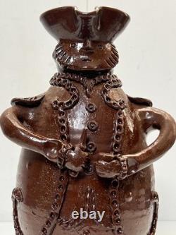 SAUXEMESNIL COTENTIN DLG Pitcher Marquis in Red Clay Manganese Glaze 20th Century