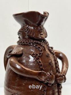 SAUXEMESNIL COTENTIN DLG Pitcher Marquis in Red Clay Manganese Glaze 20th Century