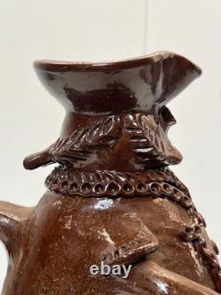 SAUXEMESNIL COTENTIN DLG Pitcher Marquis in Red Clay Manganese Glaze 20th Century