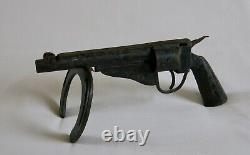 SCRATCH BOOT, gun & horseshoe, sculpture, folk art, boot puller