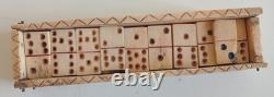 SUPERB ANTIQUE DOMINO BOX IN BONE 18th CENTURY PRISONER'S WORK SUPERB ANTIQUE DOMINO BOX IN BONE 18th CENTURY PRISONER'S WORK