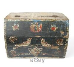Safe With Polychrome Painted Marriage Normandy Early Nineteenth Folk Art Calvados